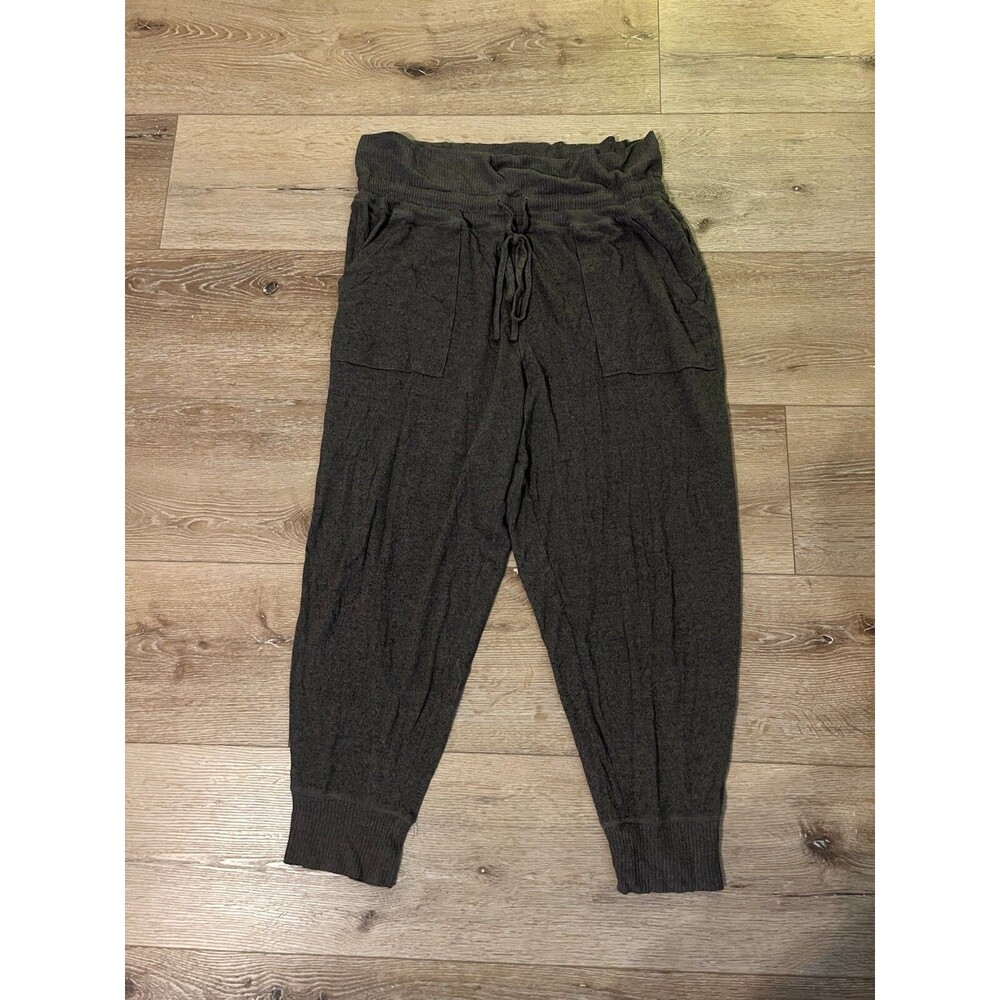 Aerie Womens Green Knit Jogger Pants Comfy Stretch Fit Size 2XL